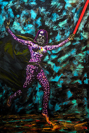 When Darth Attacks - 20 x 30 Acrylic on Canvas Mixed Meda